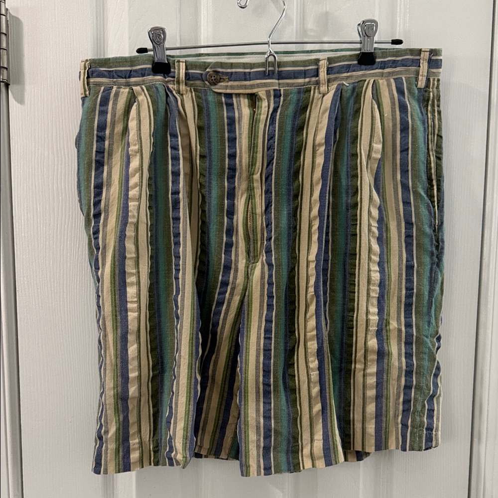 Striped Multi-Color Pleated Shorts